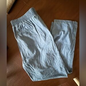 EUC TALBOTS Chambray Blue Casual Drawstring Pants, Sz L